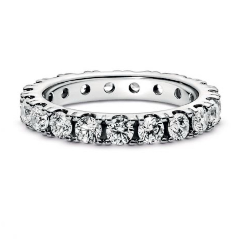 Pandora sparkling row eternity ring sz 7